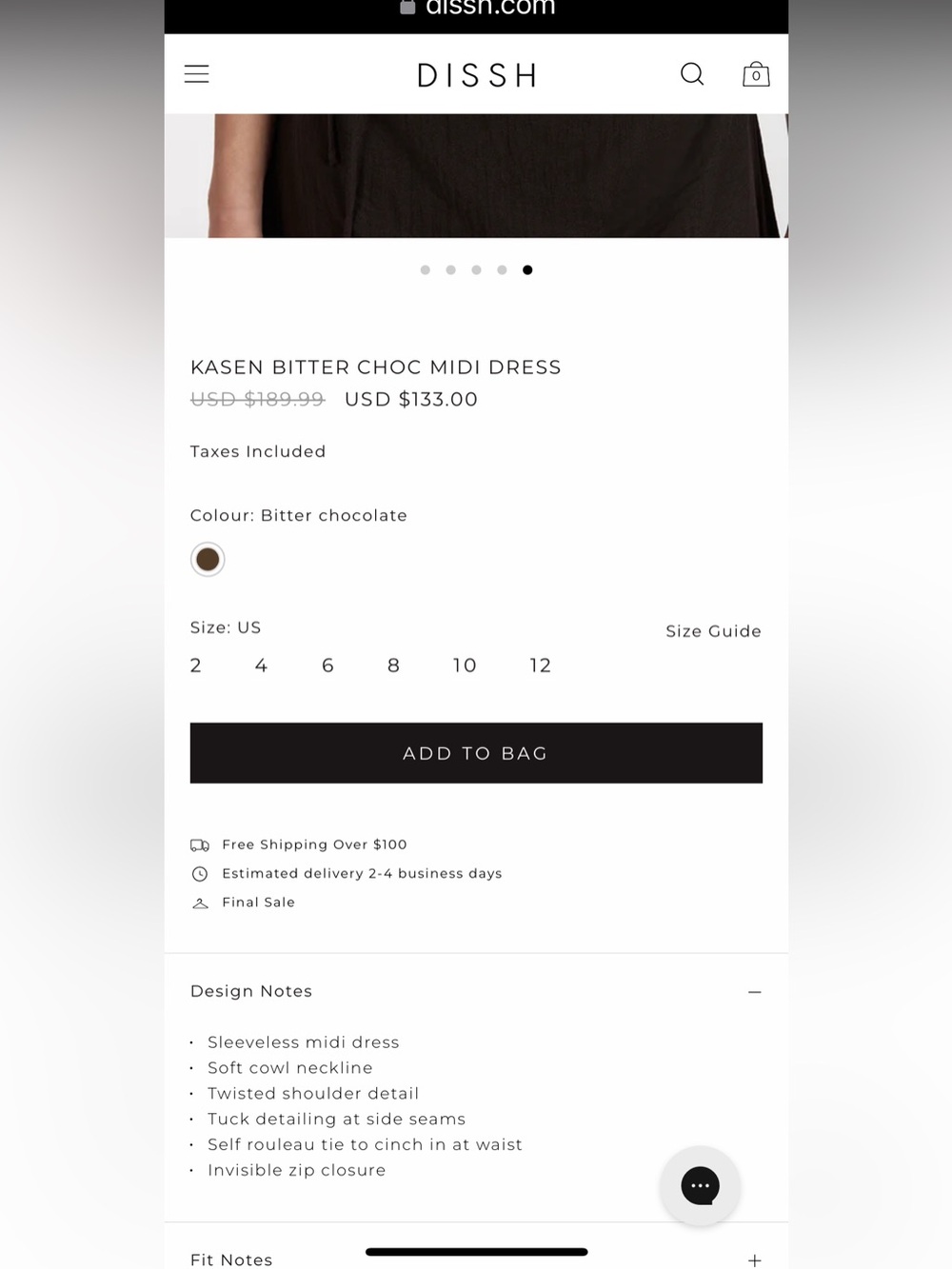 DISSH KASEN BITTER CHOC DRESS - Picture 13 of 15